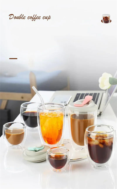 Double Wall Insulated Glass Mugs for Coffee and Tea - Smarsty