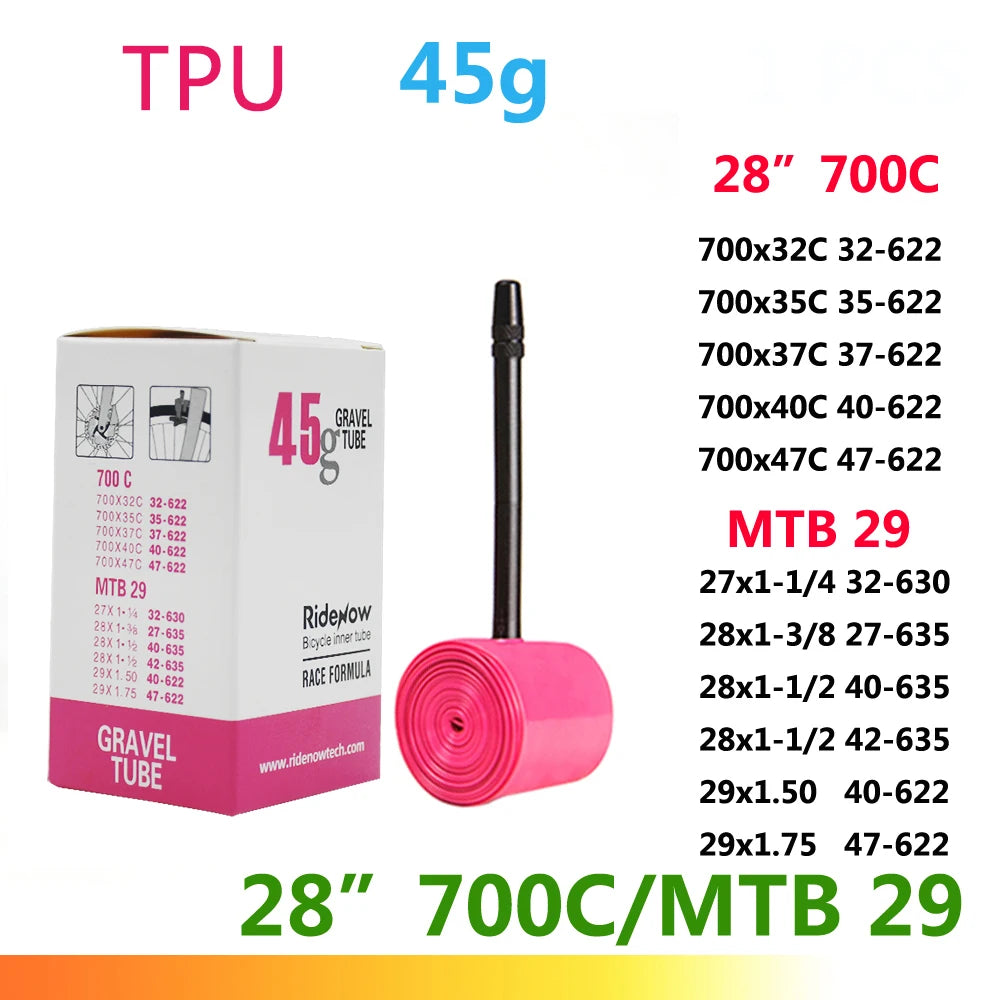 RideNow TPU Bike Inner Tube 700C 700x18 23 25 28 32 35 37 40 47C Road Bicycle Tire MTB Bike Camera 29x1.5 1.75 1.9 pneu aro - Smarsty