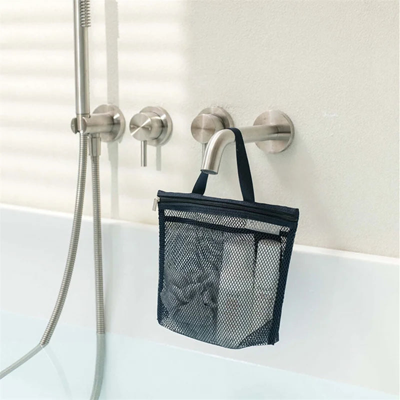 Mesh Makeup Toiletry Storage Bags Handbags Portable Travel Washing Body Shower Tools Organizer Hanging Cosmetic Organizer Pouch - Smarsty