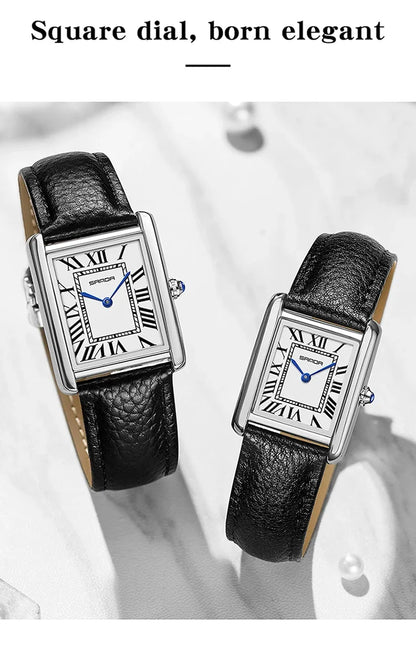 Luxury Waterproof Couple Watch with Leather Strap - Smarsty
