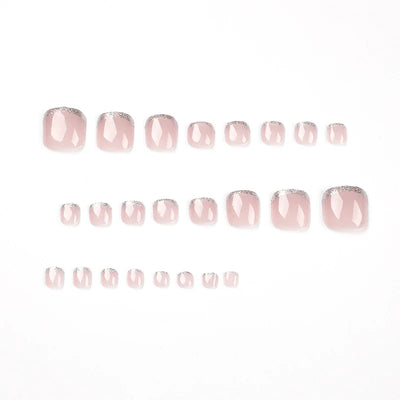Colorful Flower Press On Nails Set with Glitter - Smarsty