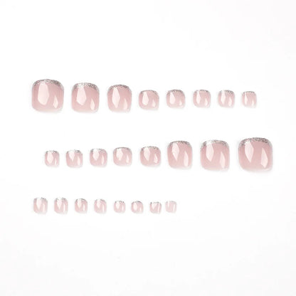 Colorful Flower Press On Nails Set with Glitter - Smarsty
