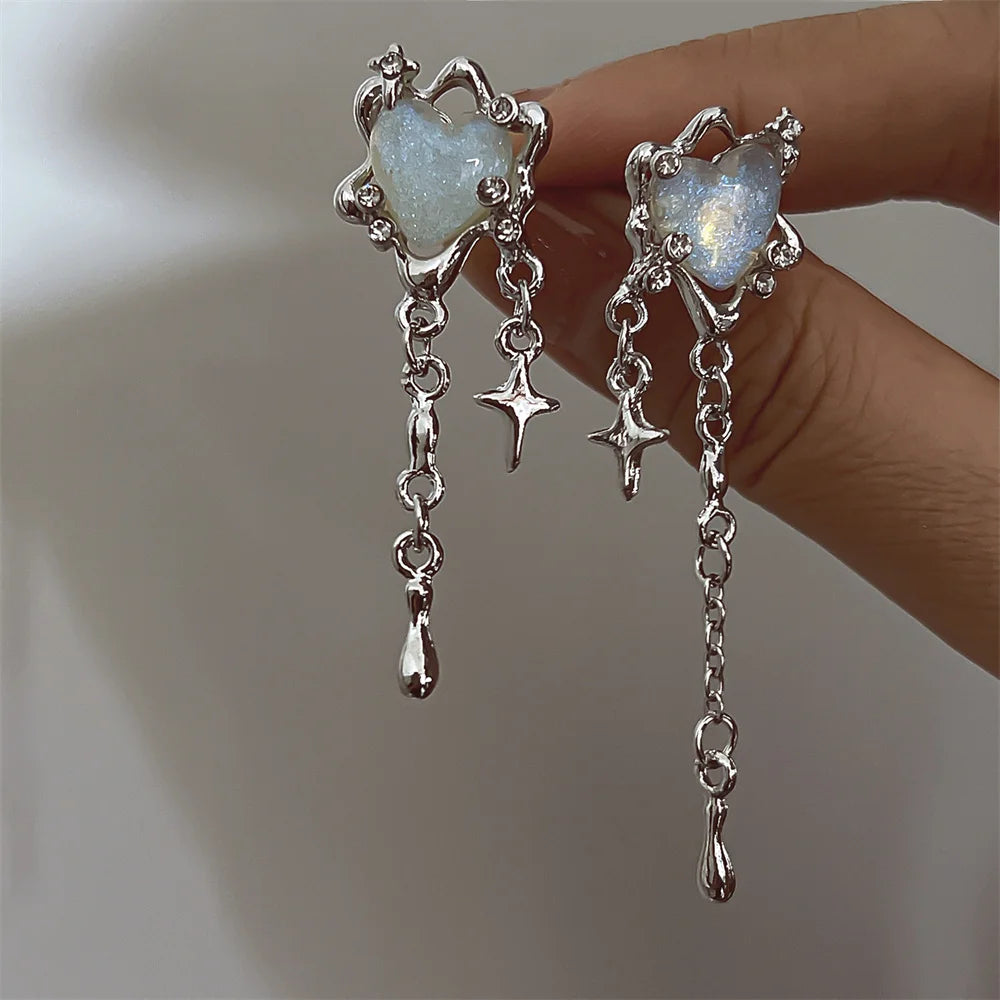 Trendy Star Tassel Clip Earrings for Women Fashion Jewelry - Smarsty