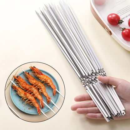 Stainless Steel Barbecue Skewers Reusable Easy Clean Design - Smarsty