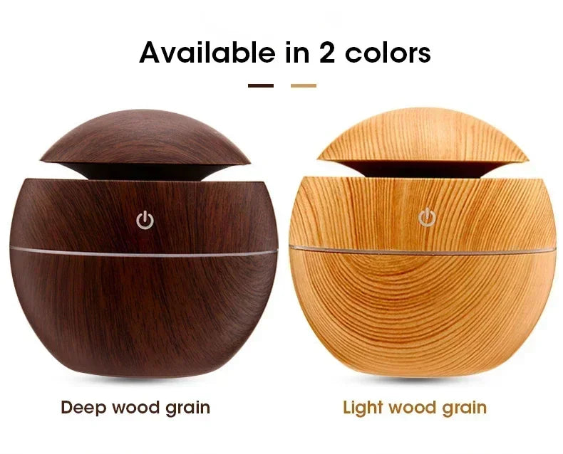 Mini Woodgrain Ultrasonic Humidifier for Home Office - Smarsty