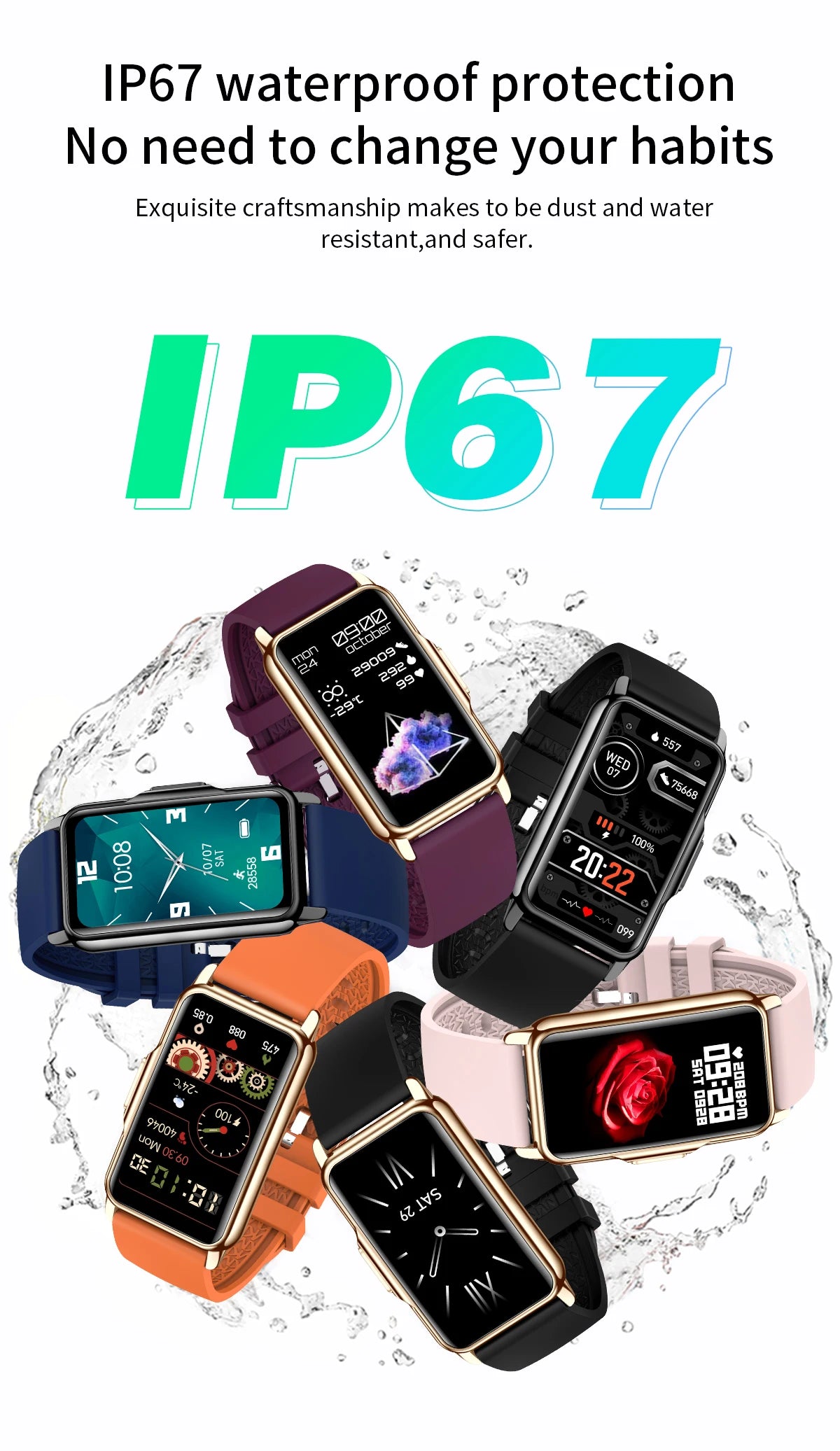 Waterproof Smartwatch for Men and Women with Heart Rate Tracker - Smarsty