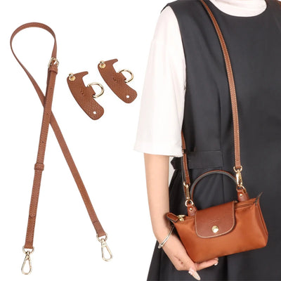 1 Set Bag Strap For Longchamp Mini Punch-free Genuine Leather Shoulder Strap Set Transformation Crossbody Strap Bag Accessories - Smarsty