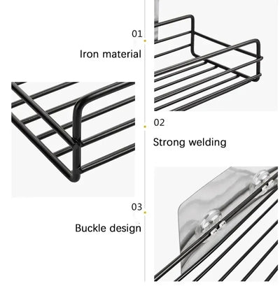Corner Bathroom Shelf Wall Mounted No-Drill Organizer - Smarsty