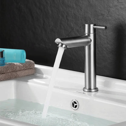 Stainless Steel Single Cold Bathroom Faucet Durable Design - Smarsty