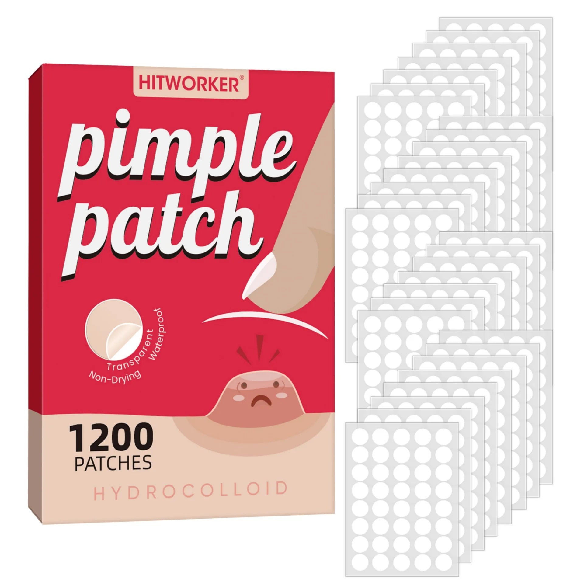 1200 pieces/set of hydrogel patches for acne coverage, suitable for both men and women, suitable for all skin types - Smarsty