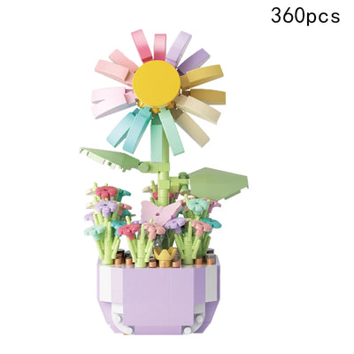 13 Styles Pretty Flower Building Blocks Rose Valentine's Lavender Peach Lily Of The Valley Tulip Bricks DIY Home Ornaments by Smarsty