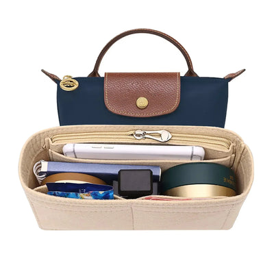 Felt Insert Bag Organizer Bag In Bag For Handbag Purse Organizer for Longchamp Mini Shoulder Bag - Smarsty
