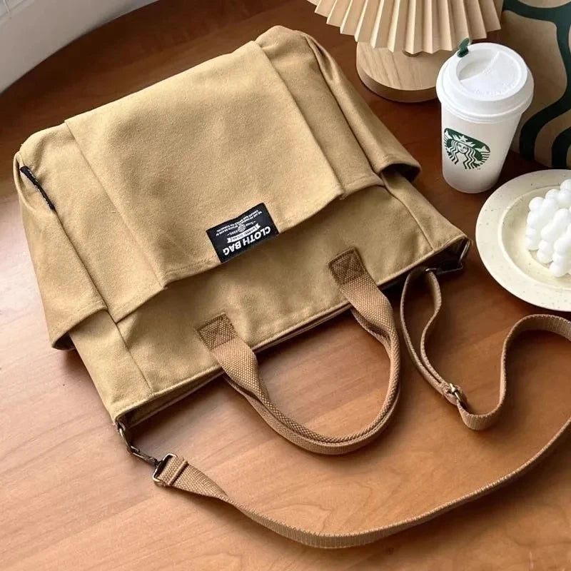 Urban Minimalist Canvas Tote Bag Large Capacity Crossbody - Smarsty