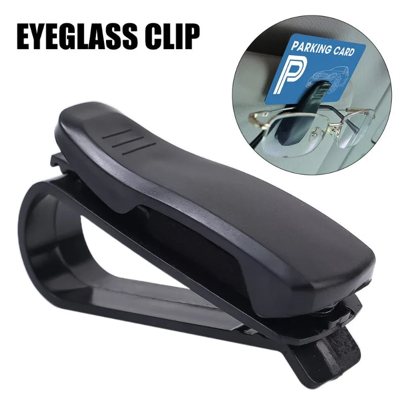 Car Visor Clip Glasses Holder Rotates 180 Degrees Card Slot - Smarsty