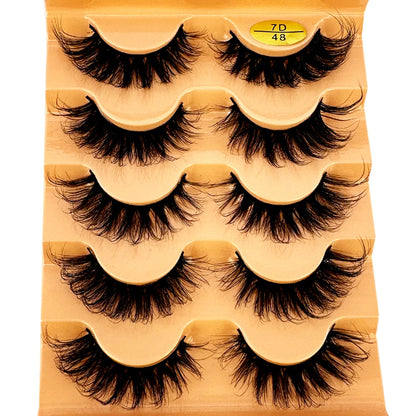 3D Natural Cat Eye False Eyelashes Fluffy Soft 5 Pairs - Smarsty