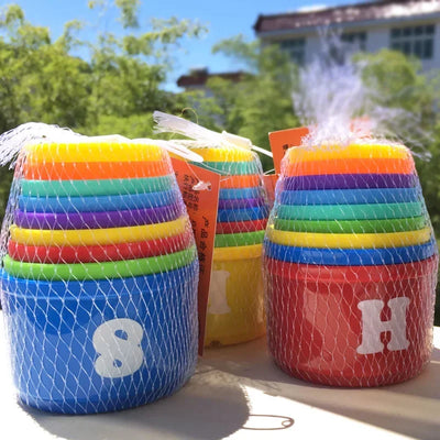 Stacking Game Cup Children Board Game Hand Speed Competition Fold Cup with Numbers Letters Shapes Early Education Puzzle Toy - Smarsty