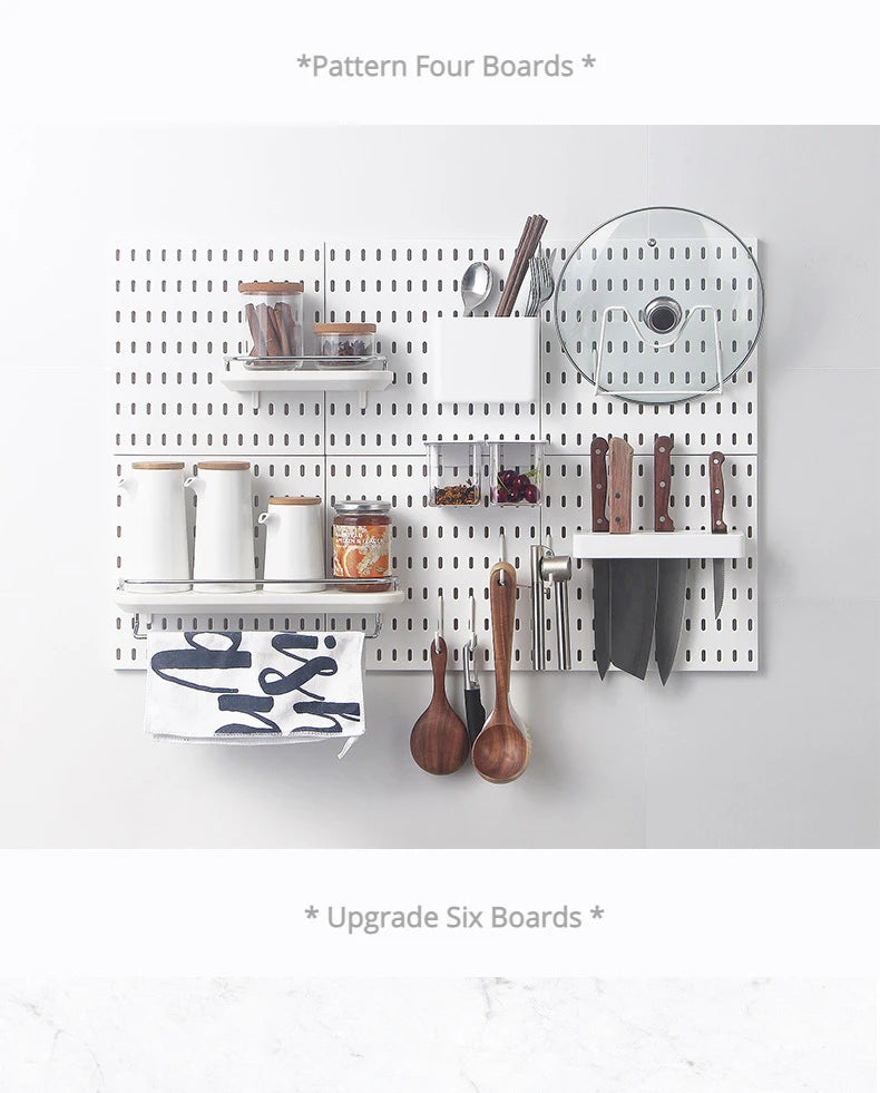 New DIY Pegboard Accessories Hanging Shelf Storage Hooks Wall Organizer No Punching Crafts Organization For Garage Kitchen Room