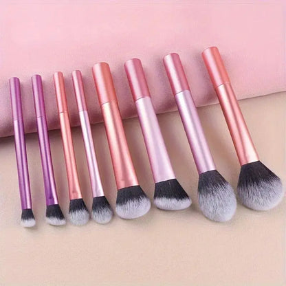 8 Piece Professional Makeup Brush Set for Flawless Application - Smarsty