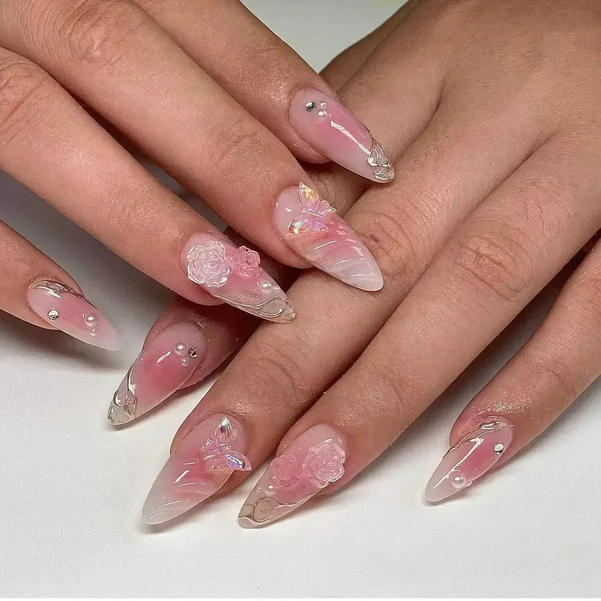 24Pcs Cute Strawberry French Press On Nails - Smarsty