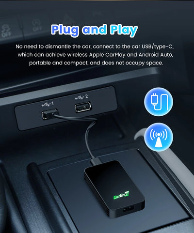 Wireless CarPlay Android Auto Adapter For All Cars Spotify - Smarsty