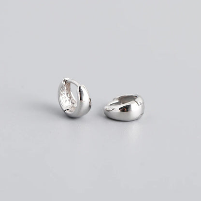 925 Sterling Silver Wide Gothic Huggies Hoop Earrings - Smarsty