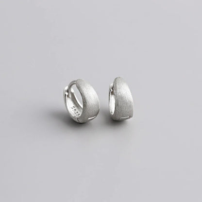 925 Sterling Silver Wide Gothic Huggies Hoop Earrings - Smarsty