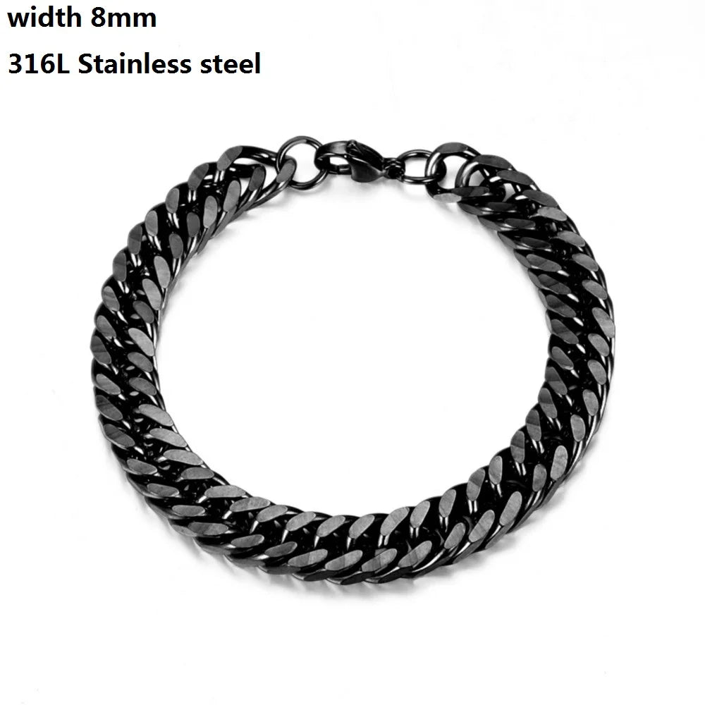 316L Stainless Steel Cuban Chain Bracelet for All - Smarsty