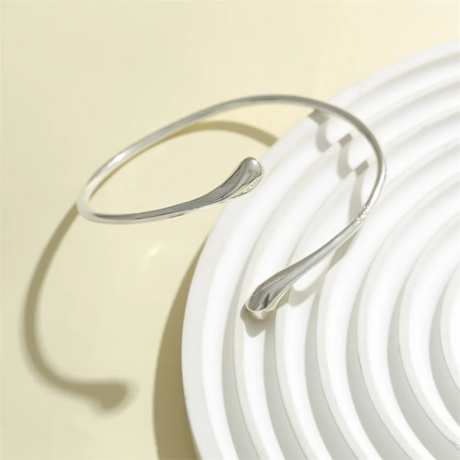 Vintage Water Drop Open Cuff Bracelet for Women - Smarsty