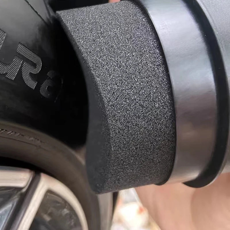 Curved Tire Waxing Sponge Brush With Cover For Car Cleaning - Smarsty