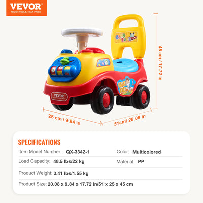 SucceBuy Toddler Ride On Push Car Sit to Stand Kids Ride On Toy Car with Music Steering Wheel Seat Storage for Toddlers - Smarsty