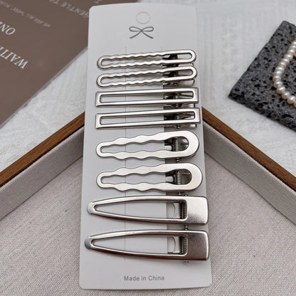Silver Metal Duckbill Hair Clips for Stylish Women - Smarsty