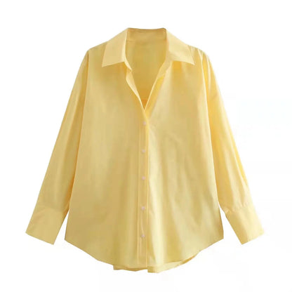 MUJER Women Shirt Multicolour Button Up Shirt Women Summer Long Sleeve Top Female Streetwear Oversize Shirts And Blouses Women - Smarsty