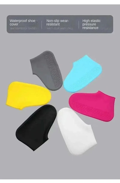 1 Pair Silicone WaterProof Shoe Covers Lip-resistant Rubber Rain Boot Rain Gear Overshoes Accessories for Outdoor Rainy Day - Smarsty