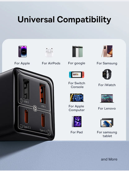 65W GaN USB C Charger With PD QC TravelReadyUltraCompact - Smarsty
