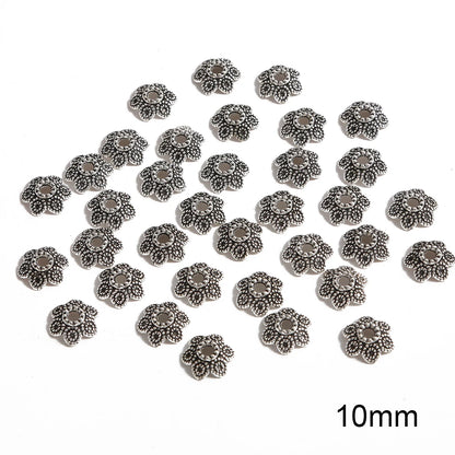 50pcs Tibetan Silver Leaf Flower Bead Caps for Jewelry Making - Smarsty