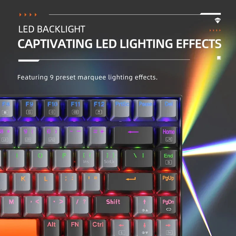 Mechanical Keyboard 75 Percent Hot Swappable Backlit Gaming