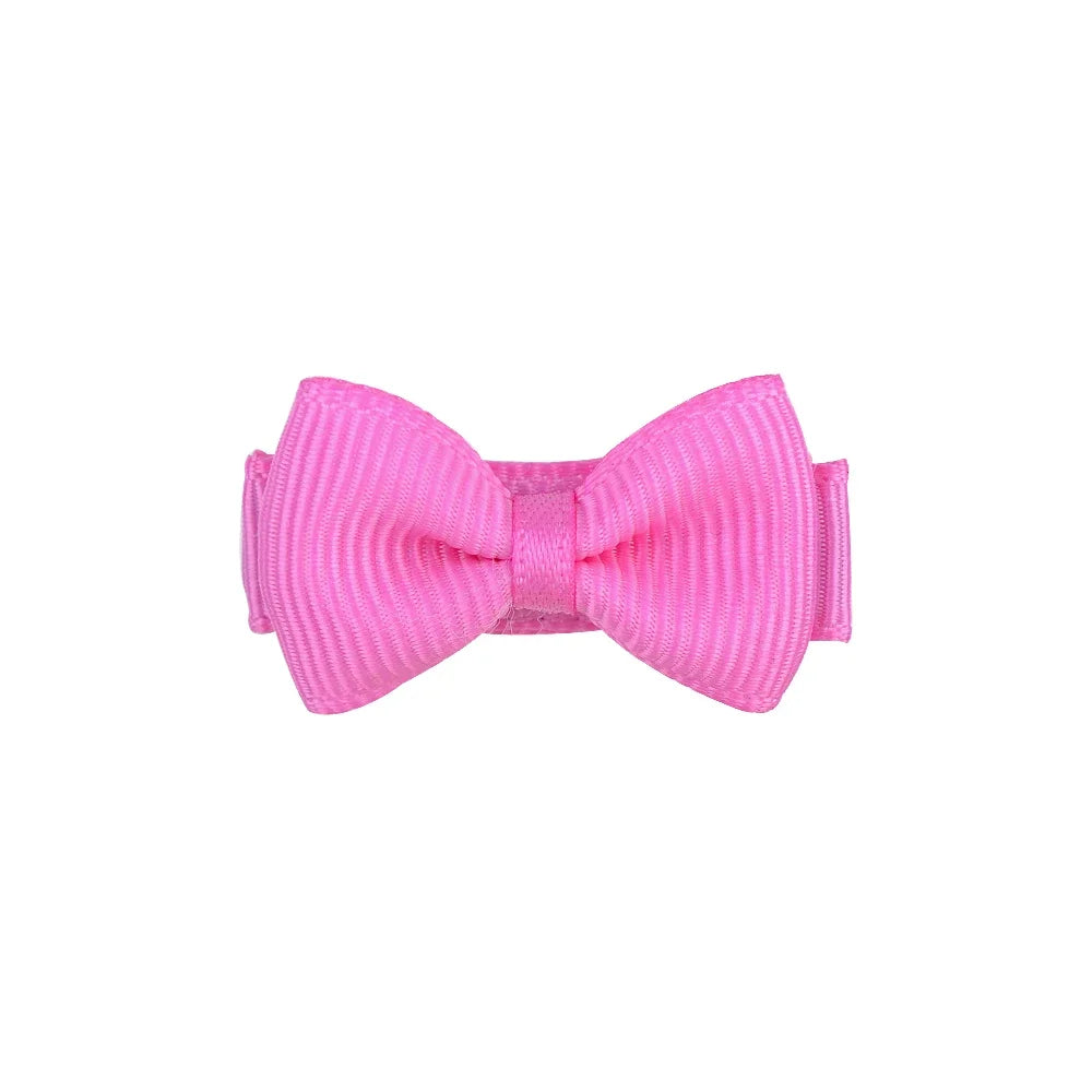 Mini Hair Bows Clip For Baby Girls Ribbon Covered Secure - Smarsty