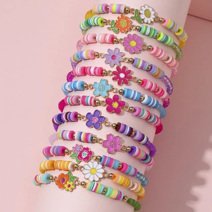 Unicorn Cat Flower Charm Beaded Bracelets Set - Smarsty
