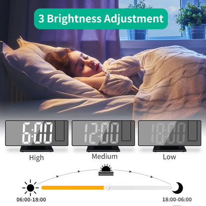 180 Degree Projection Alarm Clock with USB Charging - Smarsty