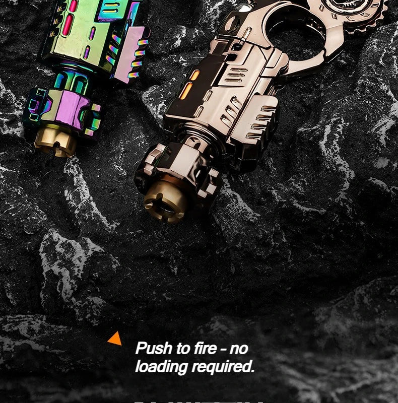 Shell-Ejecting Alloy Toy Pistol Set Stress Relief Fidget Sensory Toy Mini Finger Spinning Top EDC Desk Gadget Gift for Teen Boys - Smarsty