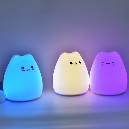 Cute Cat Night Light with Touch Sensor for Kids - Smarsty
