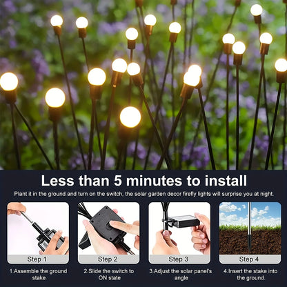 Solar Garden Firefly Lights Waterproof Decorative Lamps - Smarsty