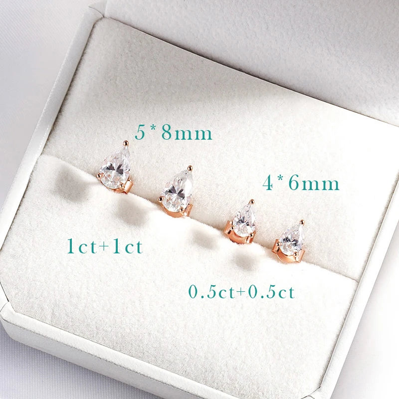 Certified Moissanite Stud Earrings VVS1 18k Gold Plated - Smarsty