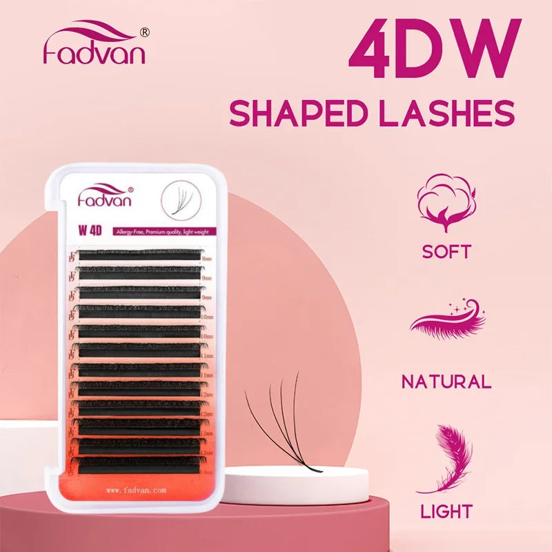 FADVAN 4D W Shape Eyelash Extensions Natural Volume Fans - Smarsty