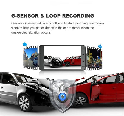 1080P Dash Cam With Night Vision Front And Rear Recording - Smarsty