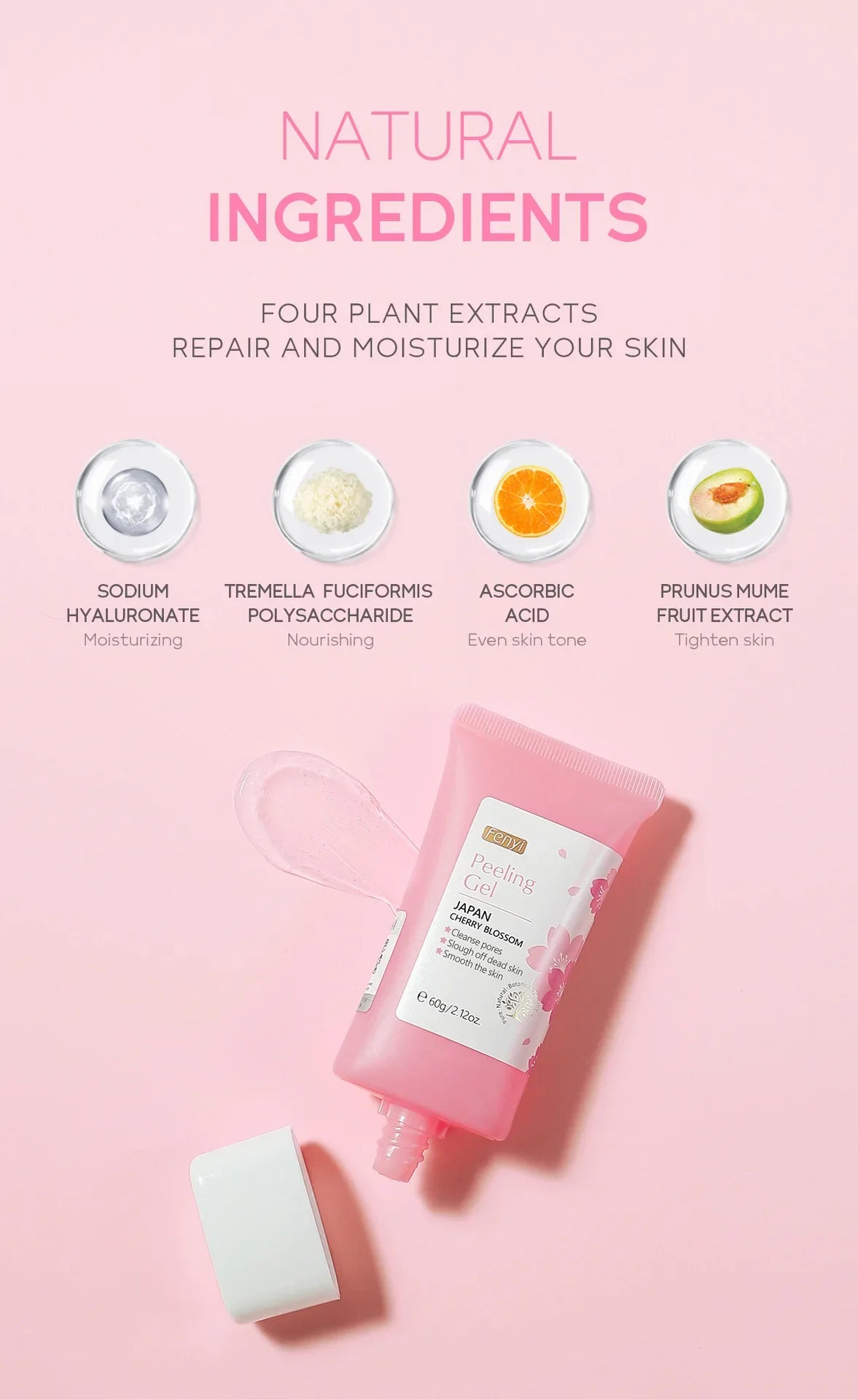 Sakura Face Deep Cleaning Exfoliating Gel Skin Care Whitening Moisturizer Repair Facial Scrub Skin Care 60g - Smarsty