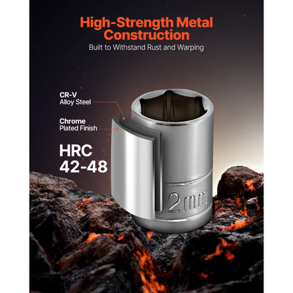 SucceBuy Socket Set 86 Pieces 3/8 1/4 1/2in Drive Socket and Ratchet Set SAE Metric Mechanic Tool Kit with Ratchet Wrench