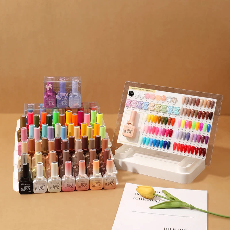 JR 9pcs Gel Nail Polish Set with UV LED Soak Off - Smarsty