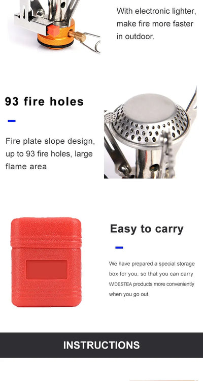 Widesea Camping One-piece Gas Stove Heater Tourist Burner Foldable Outdoor Picnic Kitchen Equipment Supplies Survival Furnace by Smarsty