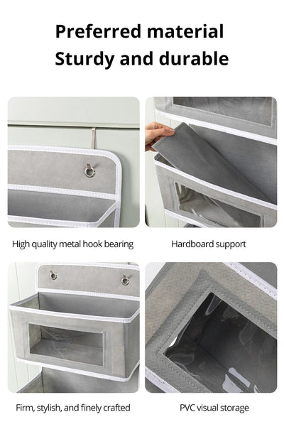 1pc Four-layer Storage Bag Door Hanging Fabric Organizer Bag For Sundries Items Underwear Socks by Smarsty